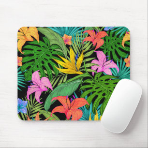 Mousepad Folhas Tropicais de Verão Coloridas Elegantes  