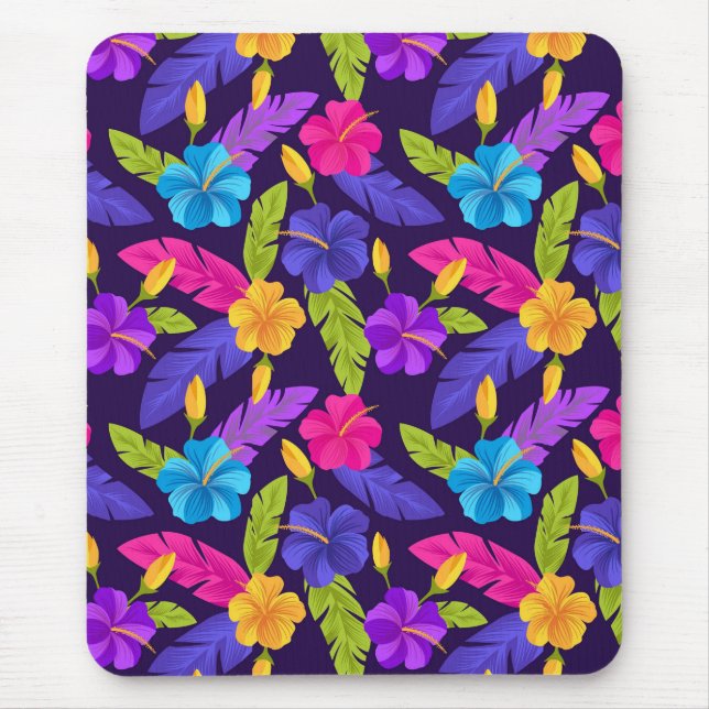 Mousepad Folhas tropicais e flores Padrão-23857 (Frente)