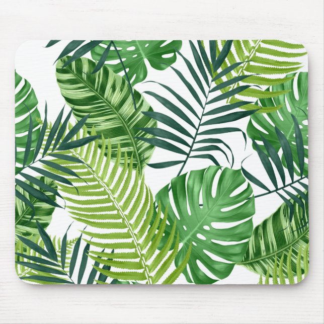 Mousepad Folhas tropicais verdes (Frente)