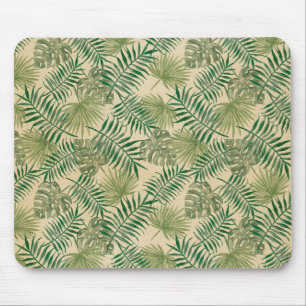 Mousepad Folhas Verdes Creme Tropical