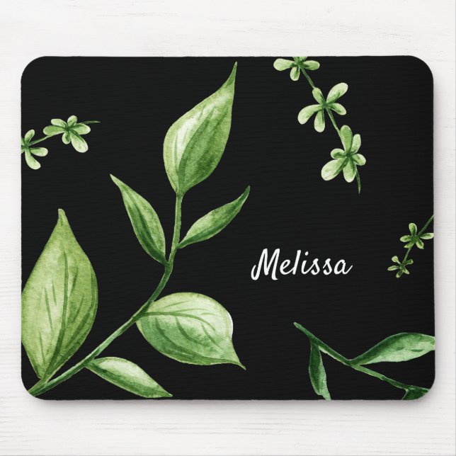 Mousepad Folhas verdes personalizadas (Frente)