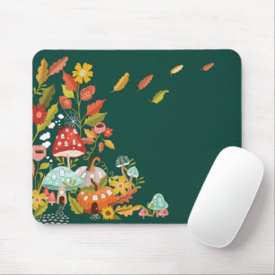 Mousepad Folhetos de outono de Fada Divertida Folhas de out