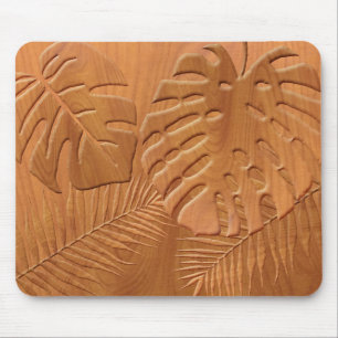 Mousepad Foliage de madeira esculpida Impressão