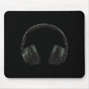 Mousepad Fones de ouvido com música relaxada de pôr do sol