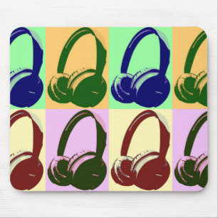 Mousepad Fones de ouvido de Pop de quatro cores