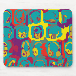 Mousepad fones de ouvido dj pop cor