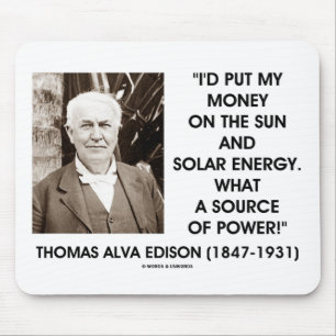 Mousepad Fonte de energia solar de Thomas Edison Sun de