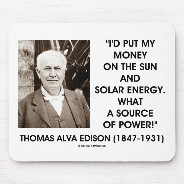 Mousepad Fonte de energia solar de Thomas Edison Sun de (Frente)