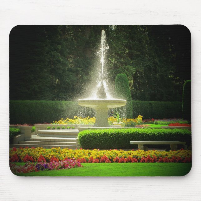 Mousepad Fonte de Pulverização do Jardim de Flores (Frente)