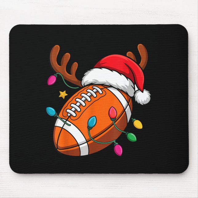 Mousepad Football American Reindeer Horns Christmas Xmas Ba (Frente)