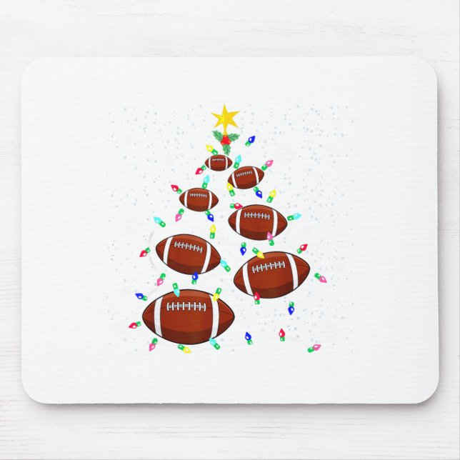 Mousepad Football Christmas Tree Light Xmas Football Boys G (Frente)