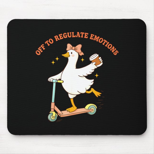Mousepad Fora para regular emoções pateta de scooter café e (Frente)