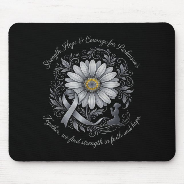 Mousepad Força esperança coragem conscientização sobre park (Frente)