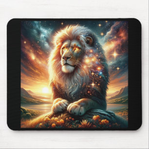 Mousepad Força Leão Leão Espaço Galáxia Cósmica Astrologia