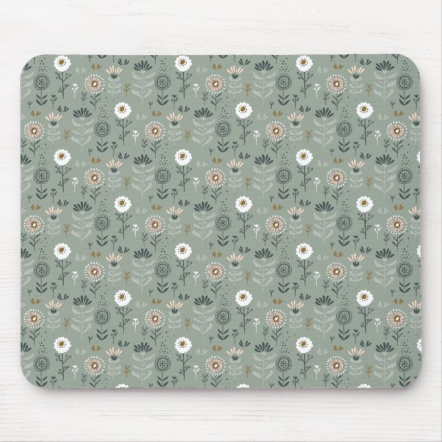 Mousepad Forest Floral Sage Green (Frente)