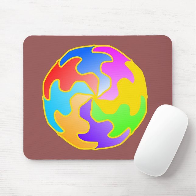 Mousepad Forma de Círculo Abstrato (Com mouse)