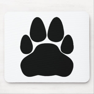 Mousepad Forma de Impressão de Pata de Gato Preta
