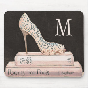 Mousepad Forma elegante selvagem do salto alto do monograma