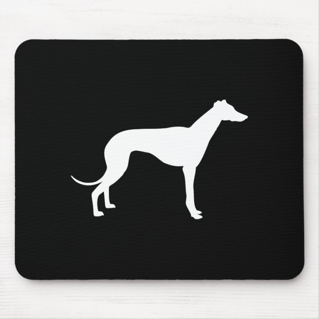 Mousepad Forma Preto e Branco de Greyhound (Frente)
