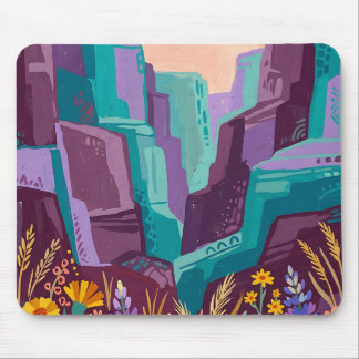 Mousepad Formação Rochosa Canyon Roxo Azul