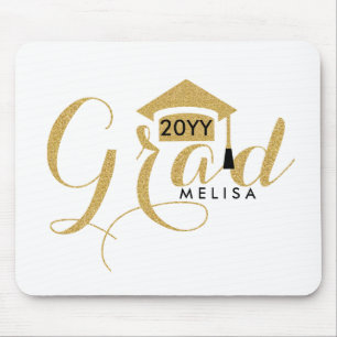 Mousepad Formando branco & Dourado moderno 2016 do brilho