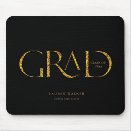 Mousepad formando de guião elegante com brilho dourado
