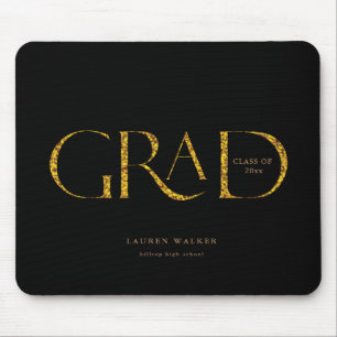 Mousepad formando de guião elegante com brilho dourado