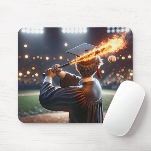 Mousepad Formando Nadando um Bat Flaming de Baseball (Com mouse)