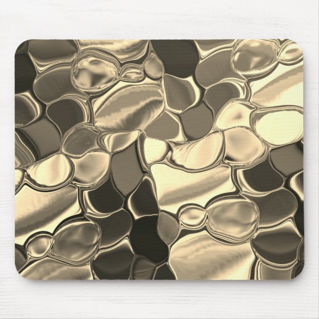 Mousepad Formas arredondadas em cor de bronze, ouro brilhan (Frente)