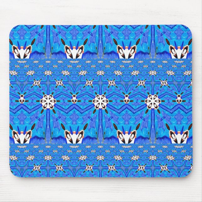 Mousepad formas brancas no mouasepad da grade azul (Frente)