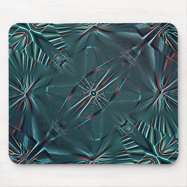 Mousepad Formas de abstrato ciano muito escuras em textura  (Frente)