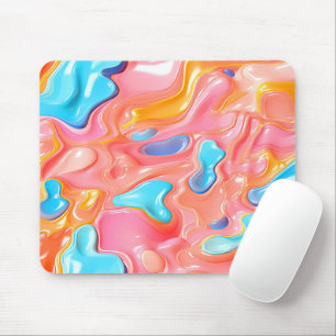 Mousepad Formas de Fluido Psicodélico Plástico