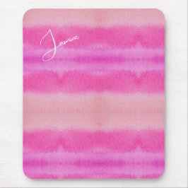 Mousepad Formas De Pastel De Cor De Água Rosa Monograma