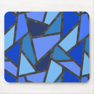 Mousepad Formas de vidro corado a azul