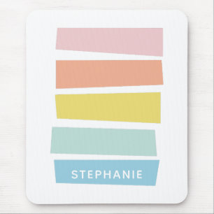 Mousepad Formas e faixas personalizadas de Pastel moderno e