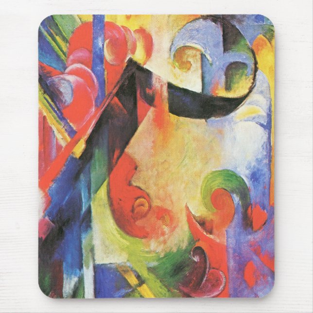 Mousepad Formas Quebradas por Franz Marc, Arte Abstrato Vin (Frente)