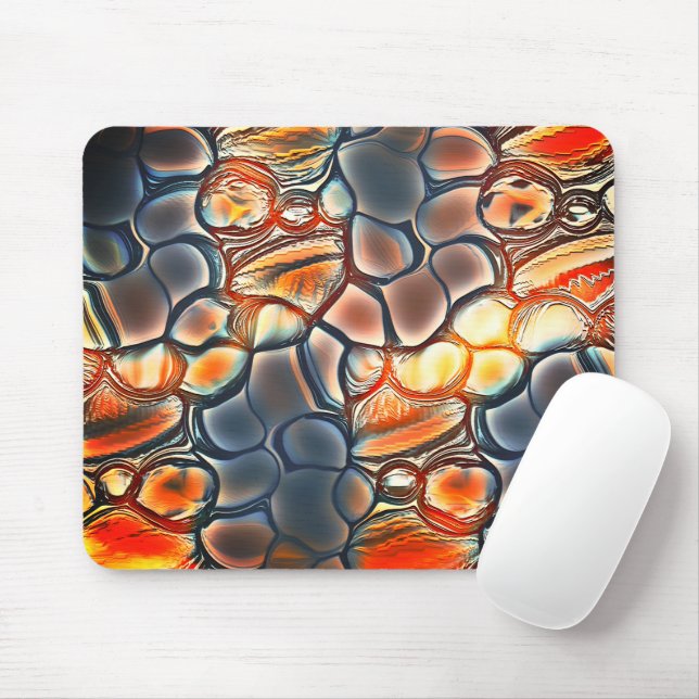 Mousepad Formas redondas em ciano queimado e laranja-membro (Com mouse)