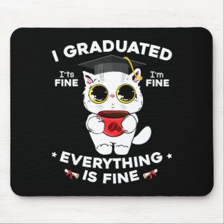 Mousepad Formatura turma de graduados 2024 gato preto engra