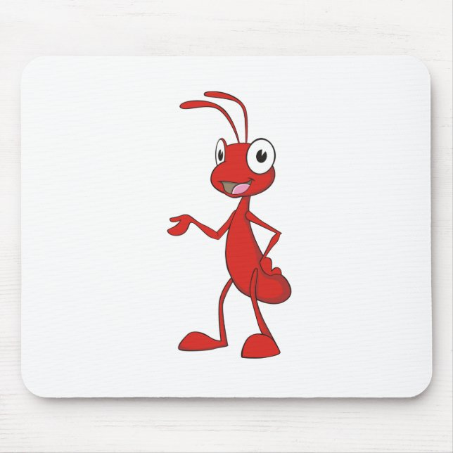 Mousepad Formiga feliz dos desenhos animados (Frente)