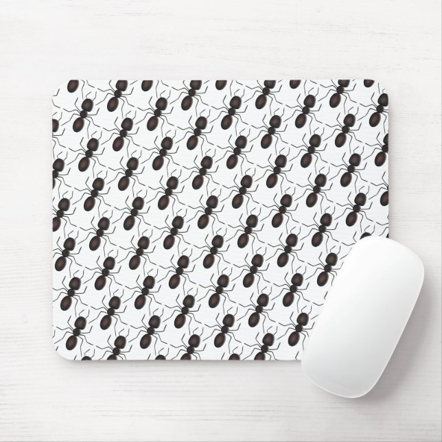 Mousepad Formigas Pretas em Branco (Com mouse)