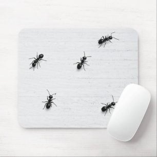 Mousepad Formigas Pretas em Madeira Branca