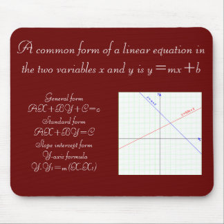 Mousepad Fórmula da equação linear da álgebra