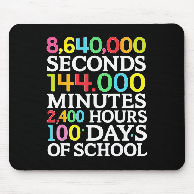 Mousepad Fórmula Matemática 100 Dias De Escola Professor De (Frente)