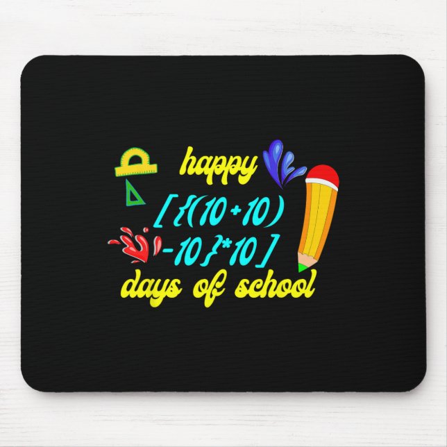 Mousepad Fórmula Matemática Feliz 100 Dias De Matemática En (Frente)