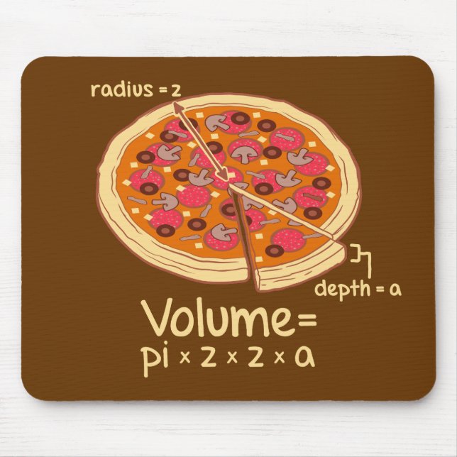 Mousepad Fórmula matemática = Pi*z*z*a do volume da pizza (Frente)