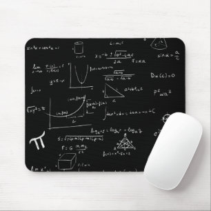 Mousepad Fórmulas Matemáticas Brancas e Cinzas Escuras de E
