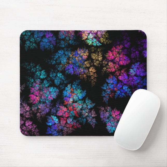 Mousepad Fornações de folhas deliciadas, fractais (Com mouse)