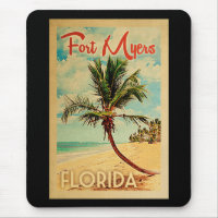 Fort Myers Florida Palm Tree Beach Viagens vintage