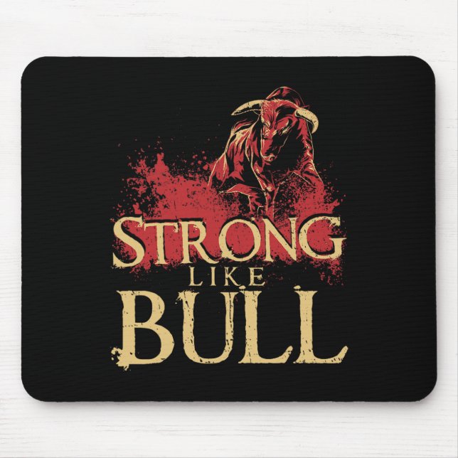 Mousepad Forte Como Um Bodybuilding Touro Poderoso 1 (Frente)