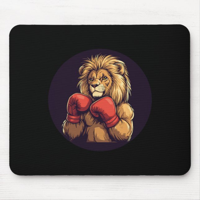 Mousepad Forte Leão Com Roupa De Mitos De Boxing Para Menin (Frente)